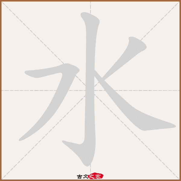 shuǐ 济水(jǐ shuǐ,其它字典出处 古文字诂林:09册,第1部