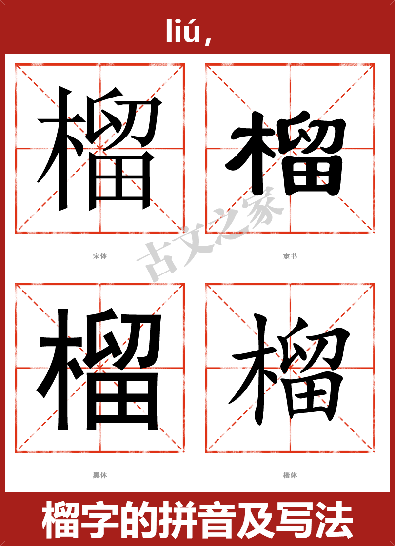 榴的拼音怎么读