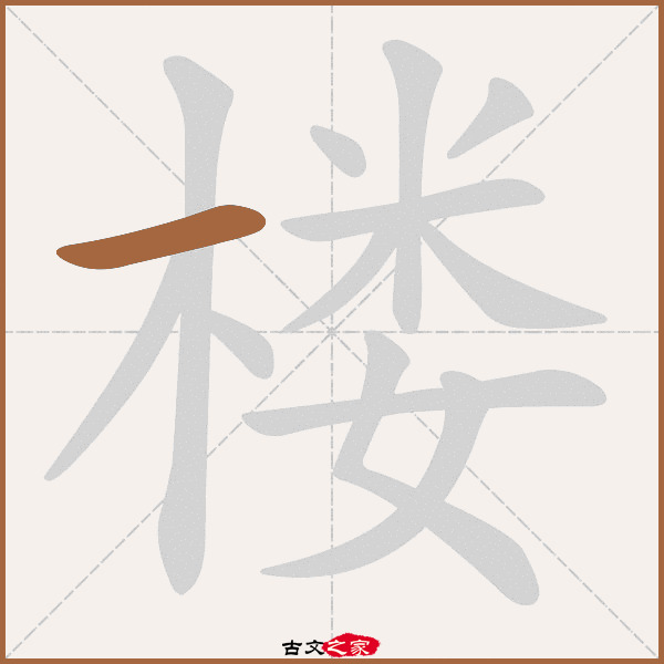 楼字笔顺相关词语及拼音其它字典出处:[ 故训彙纂 ]:1145|1223.