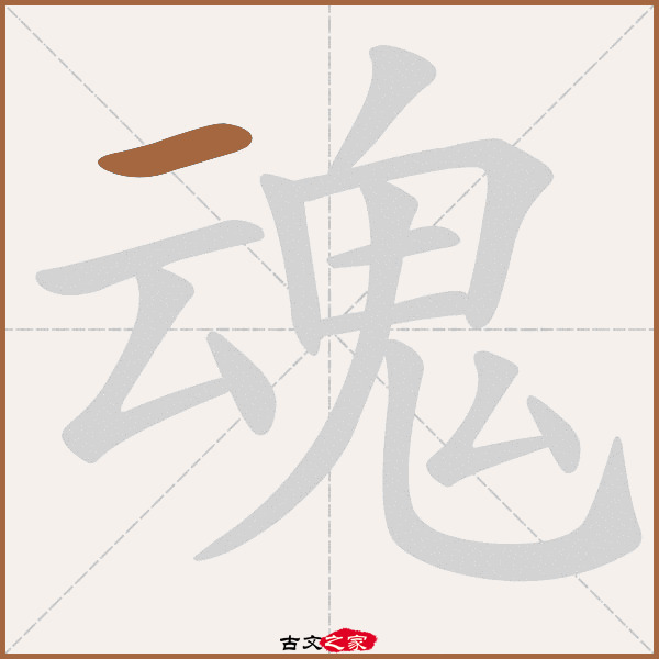 魂字笔顺相关词语及拼音客魂(kè hún),其它字典出处:[ 古文字诂林 ]
