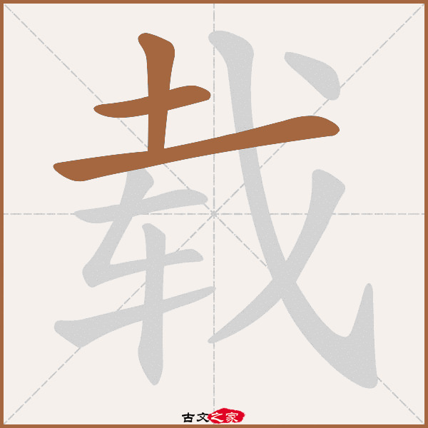 "载"字在《康熙字典》位置:《康熙字典》第1243页 第012字,笔画顺序