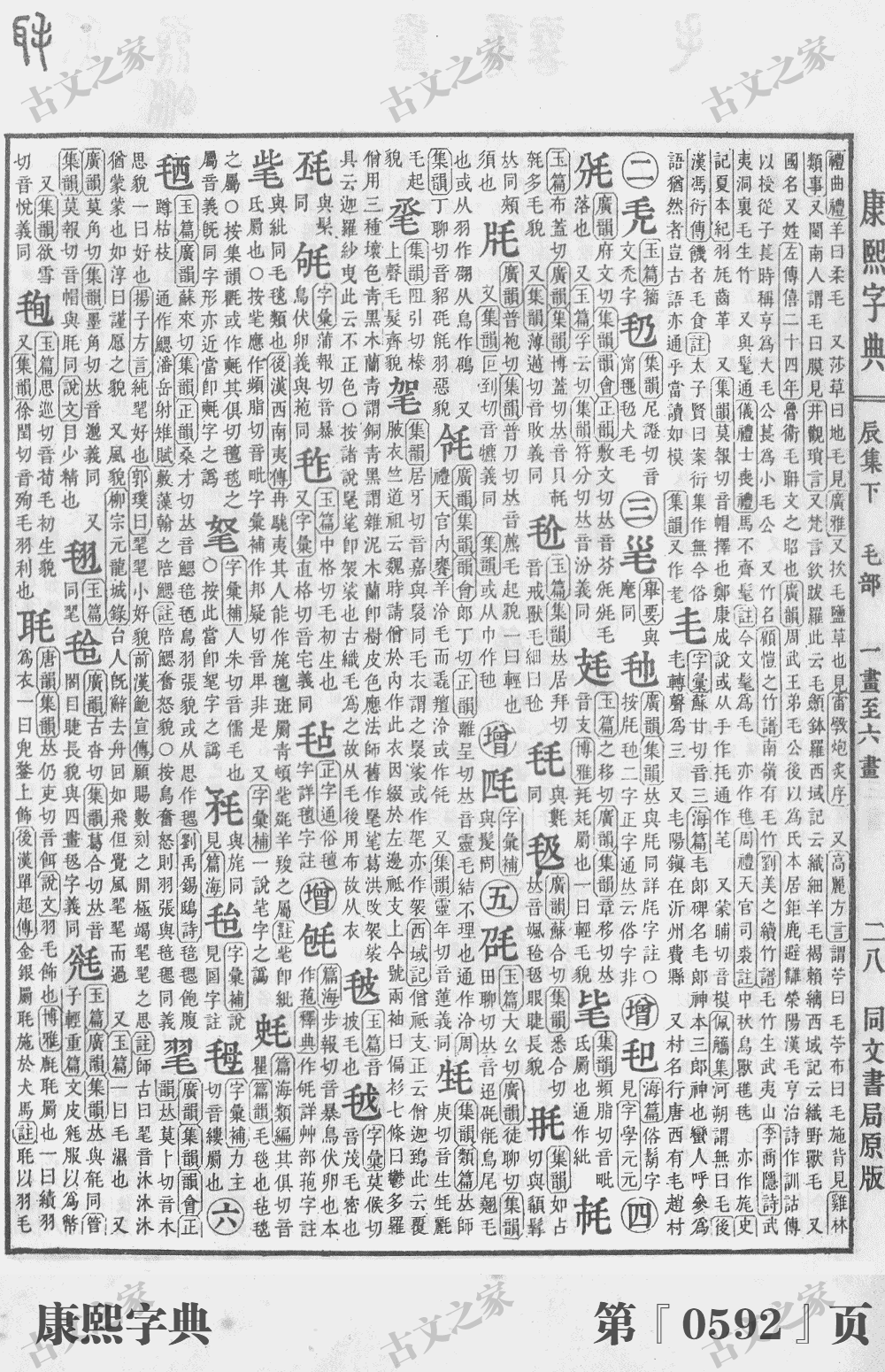 毡字在康熙字典的位置